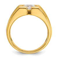 14k 1 ct Lab Grown Dia VS/SI+ G+ Complete Polished & Satin Men's Ring