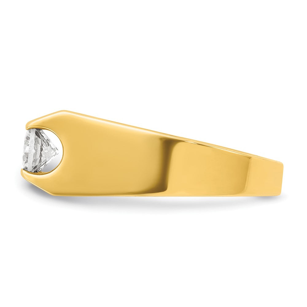 14k 1 ct Lab Grown Diamond VS/SI+ G+ Complete 3 Stone Men's Ring