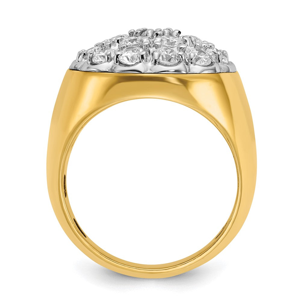 14k Two-Tone 3 ct Lab Grown Diamond VS/SI+ G+ Comp Men's Cluster Ring