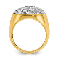 14k Two-Tone 3 ct Lab Grown Diamond VS/SI+ G+ Comp Men's Cluster Ring