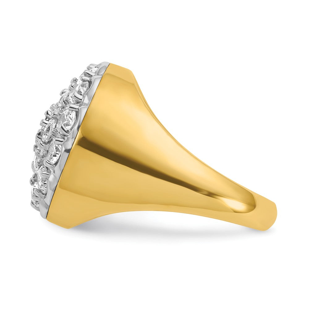 14k Two-Tone 3 ct Lab Grown Diamond VS/SI+ G+ Comp Men's Cluster Ring