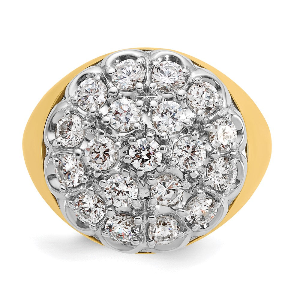 14k Two-Tone 3 ct Lab Grown Diamond VS/SI+ G+ Comp Men's Cluster Ring