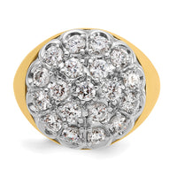 14k Two-Tone 3 ct Lab Grown Diamond VS/SI+ G+ Comp Men's Cluster Ring