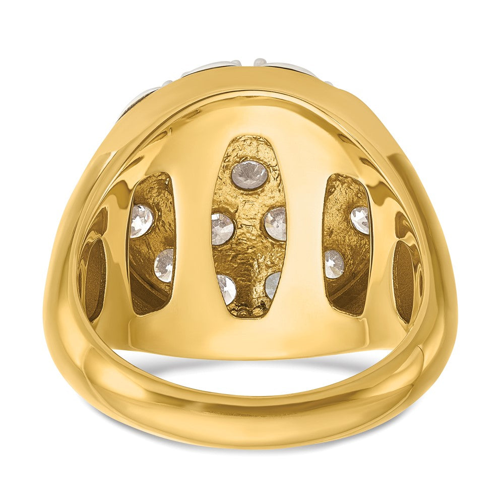 14k Two-Tone 3 ct Lab Grown Diamond VS/SI+ G+ Comp Men's Cluster Ring