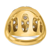 14k Two-Tone 3 ct Lab Grown Diamond VS/SI+ G+ Comp Men's Cluster Ring