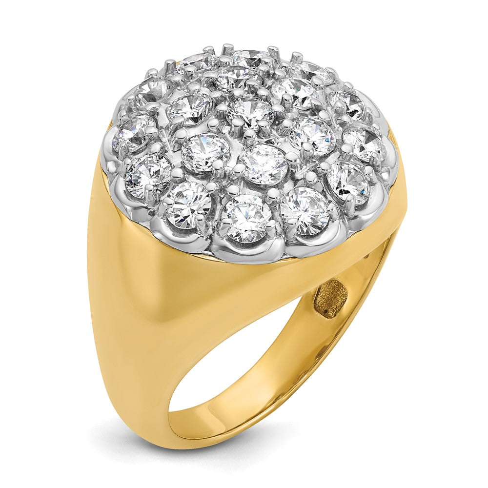14k Two-Tone 3 ct Lab Grown Diamond VS/SI+ G+ Comp Men's Cluster Ring