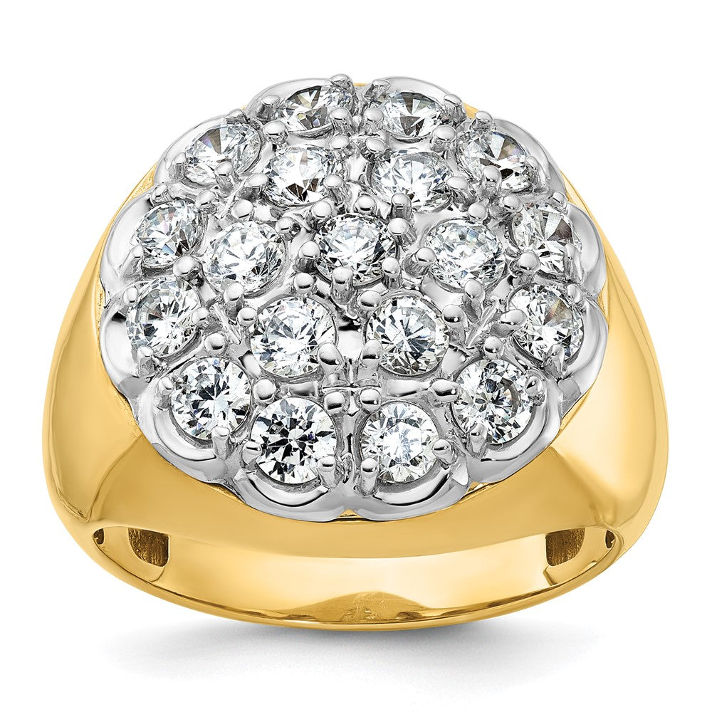 14k Two-Tone 3 ct Lab Grown Diamond VS/SI+ G+ Comp Men's Cluster Ring