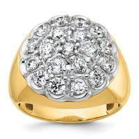14k Two-Tone 3 ct Lab Grown Diamond VS/SI+ G+ Comp Men's Cluster Ring