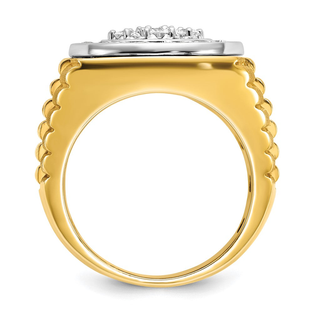 14k Two-Tone 1 7/8 ct Lab Grown Dia VS/SI+ G+ Comp Men's Cluster Ring