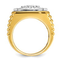 14k Two-Tone 1 7/8 ct Lab Grown Dia VS/SI+ G+ Comp Men's Cluster Ring