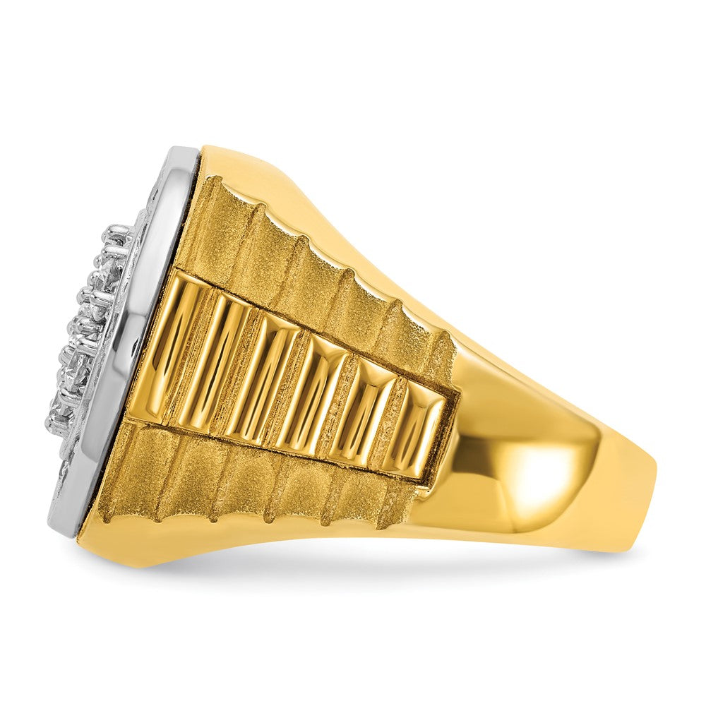 14k Two-Tone 1 7/8 ct Lab Grown Dia VS/SI+ G+ Comp Men's Cluster Ring