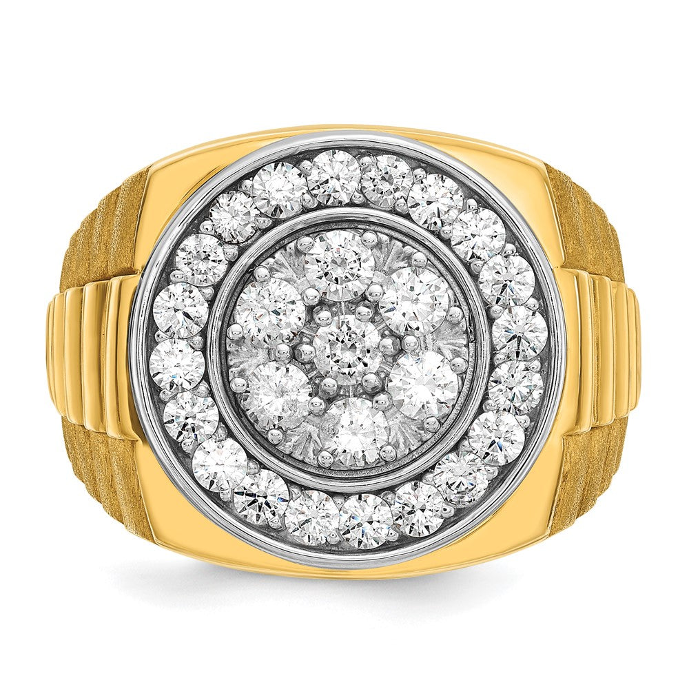 14k Two-Tone 1 7/8 ct Lab Grown Dia VS/SI+ G+ Comp Men's Cluster Ring