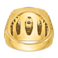 14k Two-Tone 1 7/8 ct Lab Grown Dia VS/SI+ G+ Comp Men's Cluster Ring