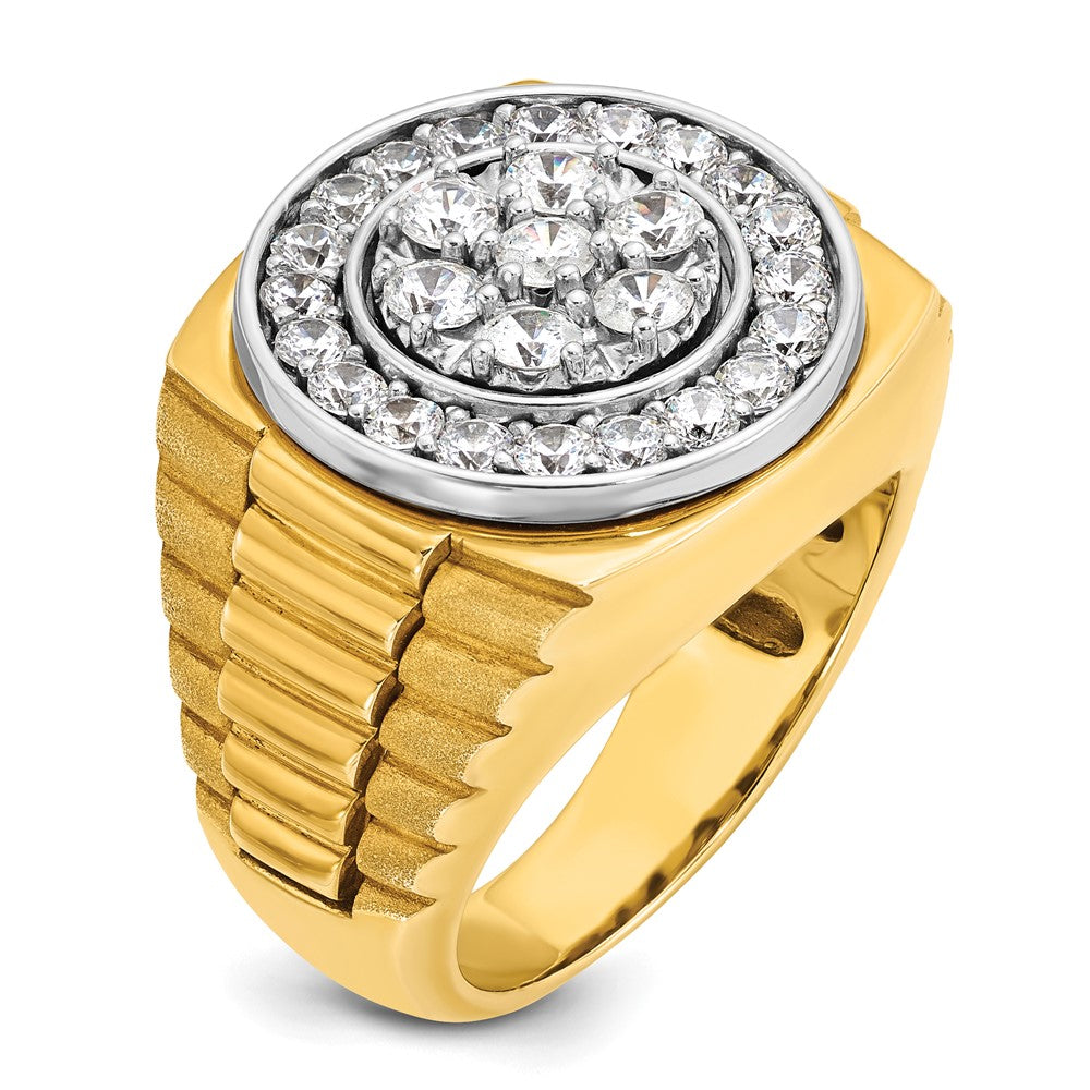 14k Two-Tone 1 7/8 ct Lab Grown Dia VS/SI+ G+ Comp Men's Cluster Ring