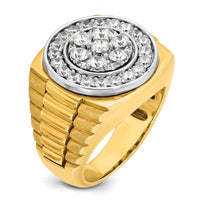 14k Two-Tone 1 7/8 ct Lab Grown Dia VS/SI+ G+ Comp Men's Cluster Ring