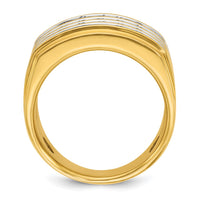 14k w/ White Rhodium 3 3/4 ct Lab Grown Dia VS/SI+ G+ 4 Row Men's Ring