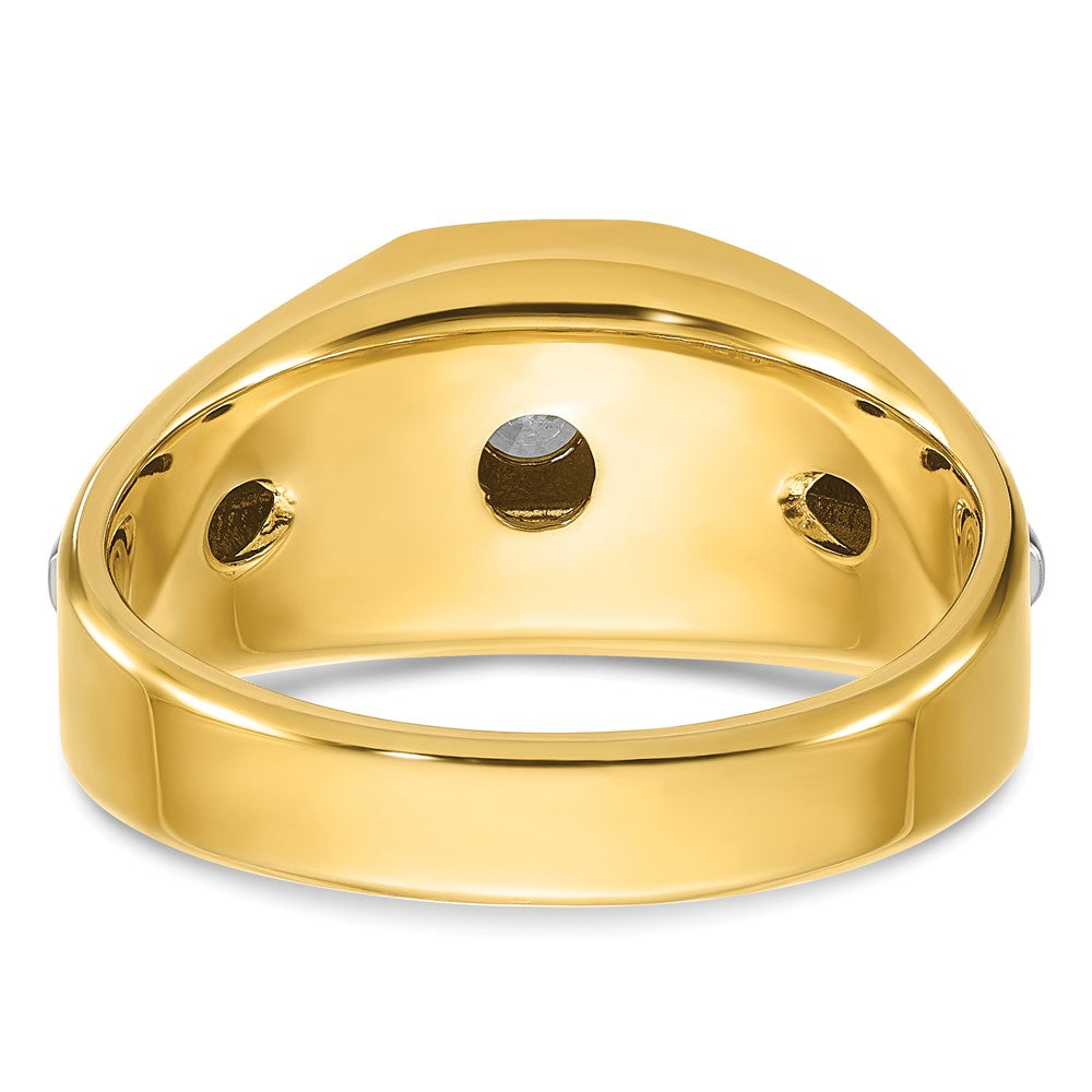 14k Two-tone 3/8 ct Lab Grown Diamond VS/SI+ G+ Complete Men's Ring