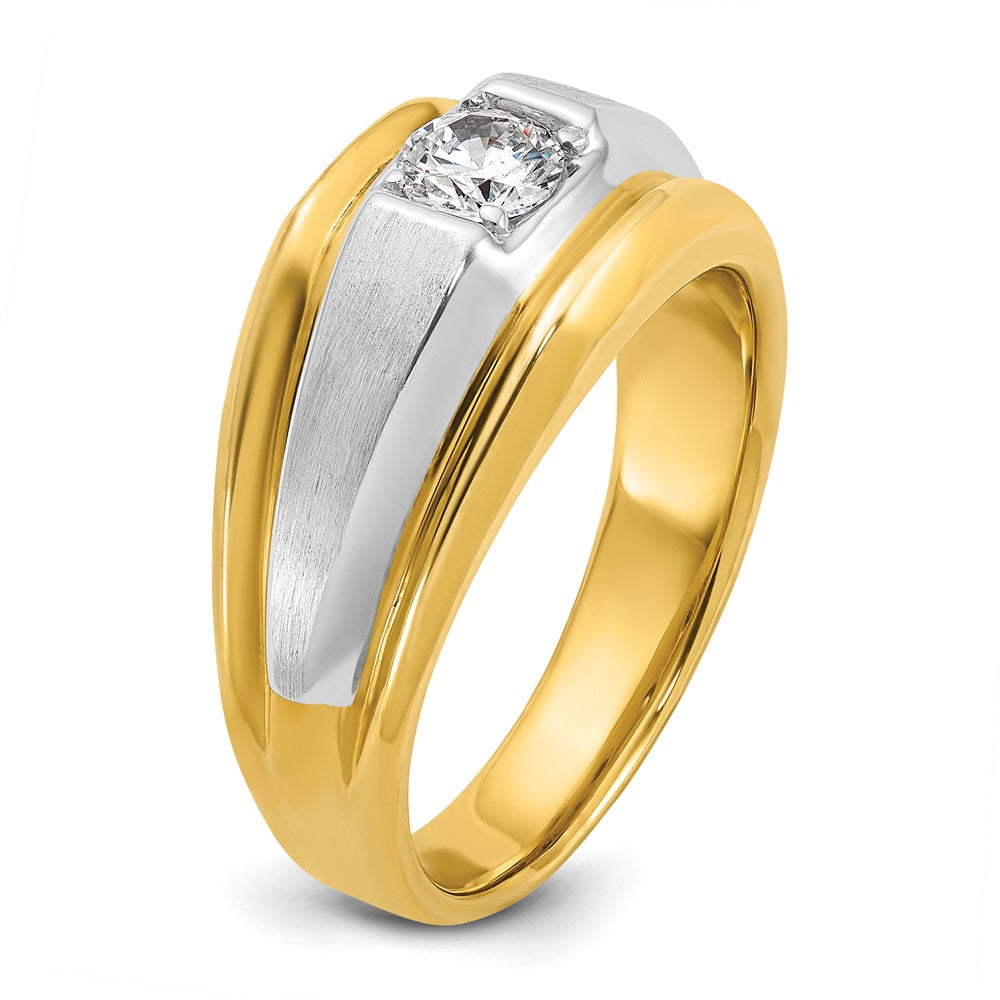 14k Two-tone 3/8 ct Lab Grown Diamond VS/SI+ G+ Complete Men's Ring