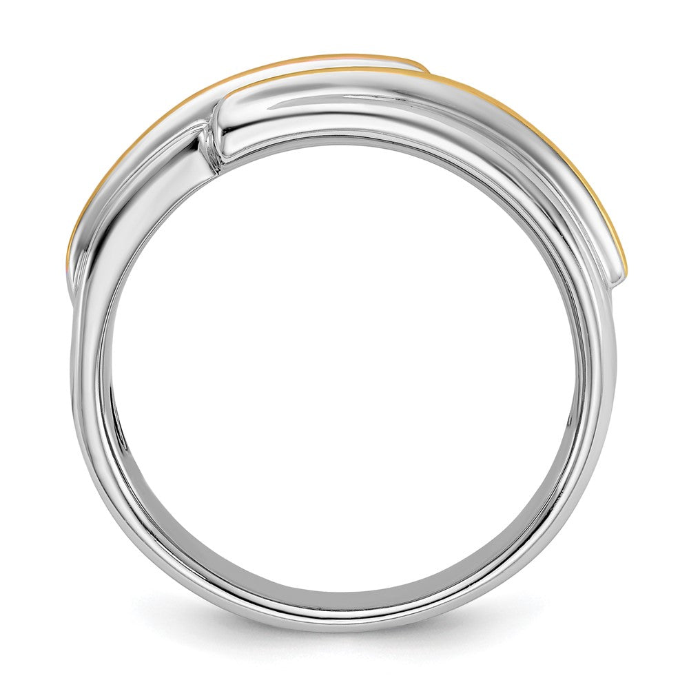 14k Two-tone 1/6ct Lab Grown Diamond VS/SI+ G+ Comp Men's 5 Stone Ring