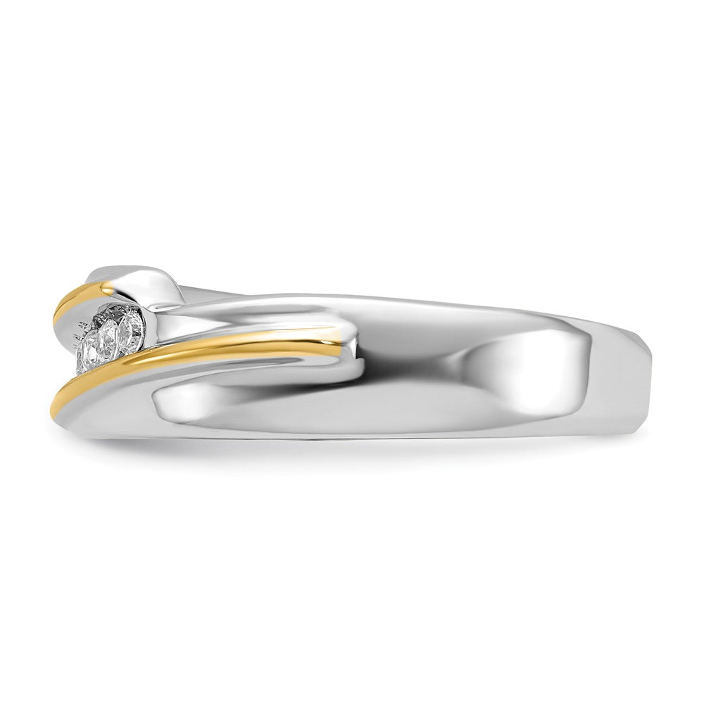 14k Two-tone 1/6ct Lab Grown Diamond VS/SI+ G+ Comp Men's 5 Stone Ring