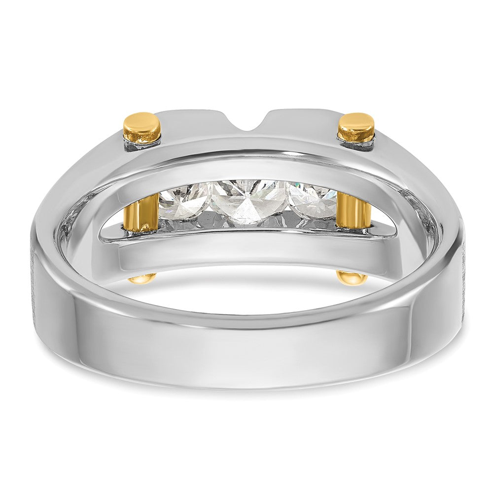 14k Two-tone 3/4 ct Lab Grown Diamond VS/SI+ G+ 3 Stone Comp Men's Ring