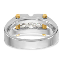 14k Two-tone 3/4 ct Lab Grown Diamond VS/SI+ G+ 3 Stone Comp Men's Ring