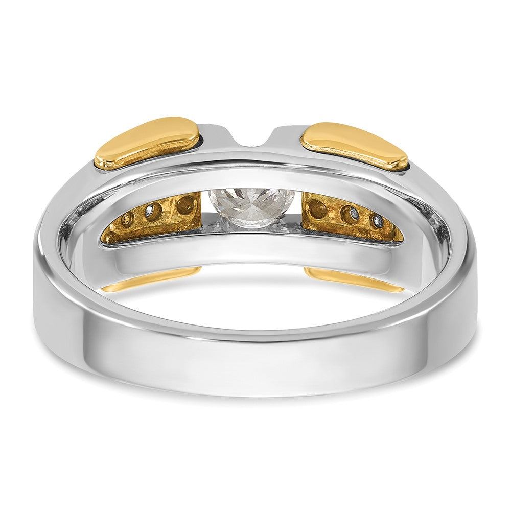 14k Two-tone 1/2 ct Lab Grown Diamond VS/SI+ G+ Complete Men's Ring