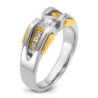 14k Two-tone 1/2 ct Lab Grown Diamond VS/SI+ G+ Complete Men's Ring