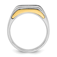 14k Two-tone 1 ct Lab Grown Diamond VS/SI+ G+ 3 Stone Complete Men's Ring