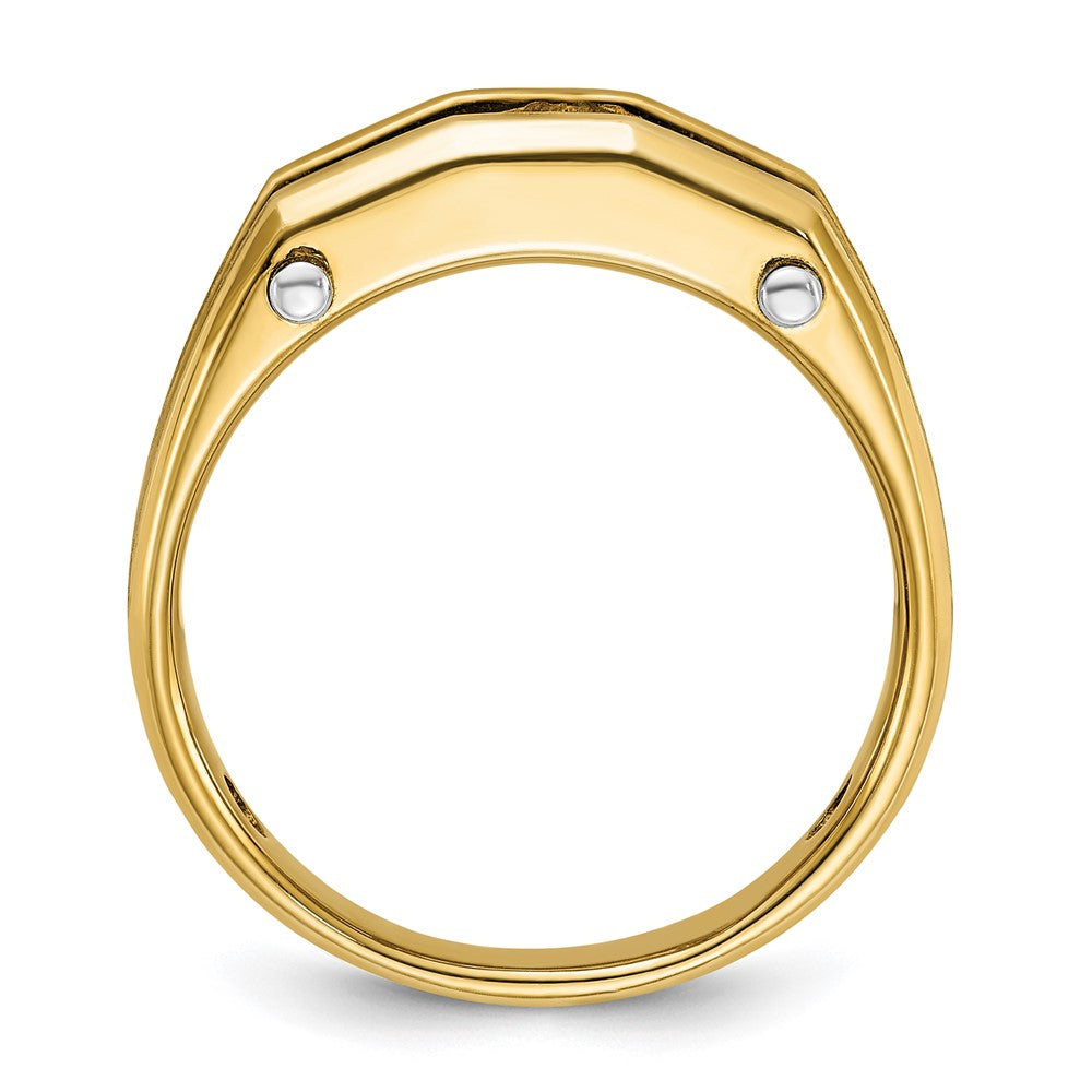 14k Two-tone 1/2 ct Lab Grown Diamond VS/SI+ G+ 5 Stone Comp Men's Ring