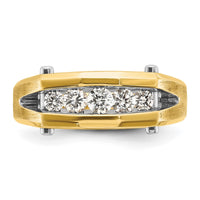 14k Two-tone 1/2 ct Lab Grown Diamond VS/SI+ G+ 5 Stone Comp Men's Ring