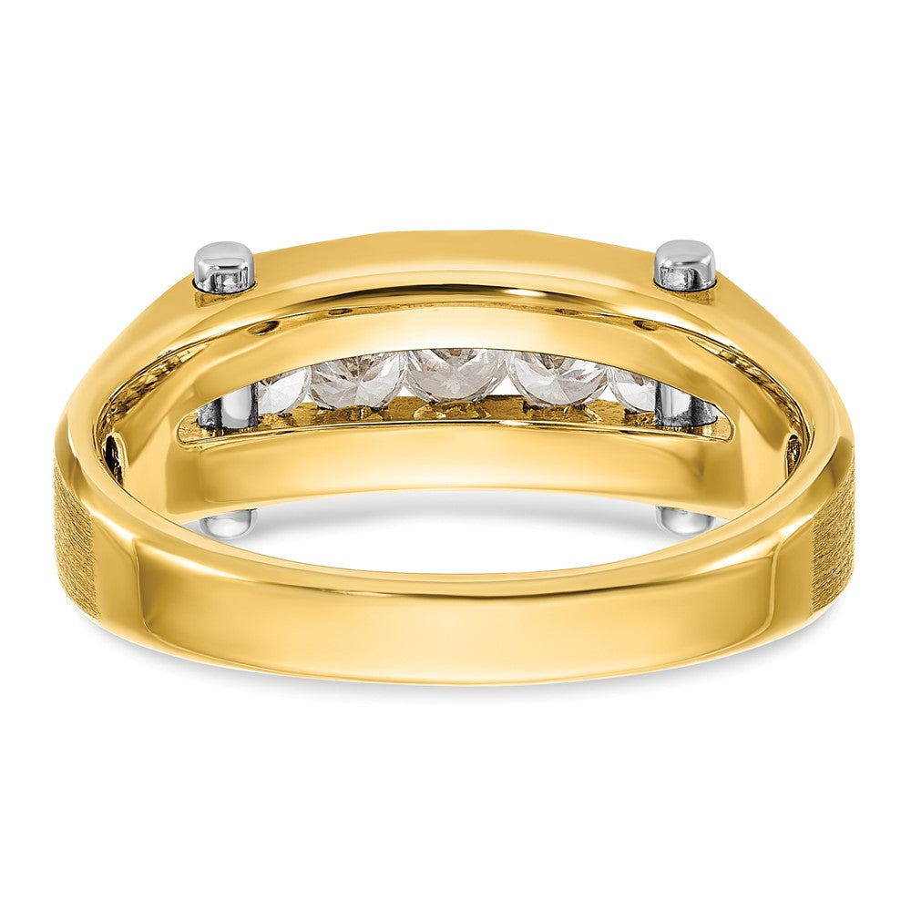 14k Two-tone 1/2 ct Lab Grown Diamond VS/SI+ G+ 5 Stone Comp Men's Ring