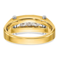 14k Two-tone 1/2 ct Lab Grown Diamond VS/SI+ G+ 5 Stone Comp Men's Ring