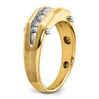 14k Two-tone 1/2 ct Lab Grown Diamond VS/SI+ G+ 5 Stone Comp Men's Ring