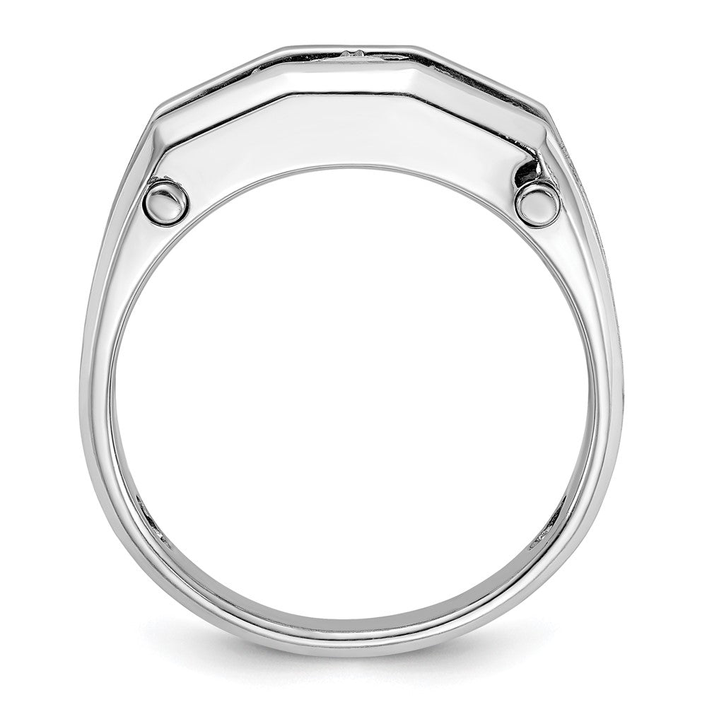 14k White Gold 3/4 ct Lab Grown Diamond VS/SI+ G+ 5 Stone Comp Men's Ring
