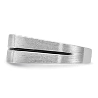 14k White Gold w/ Blck RH 1/5ct Lab Grown Dia VS/SI+ G+ 3 Stone Men's Ring