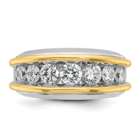 14k Two-tone 2 ct Lab Grown Diamond VS/SI+ G+ Complete Men's Ring