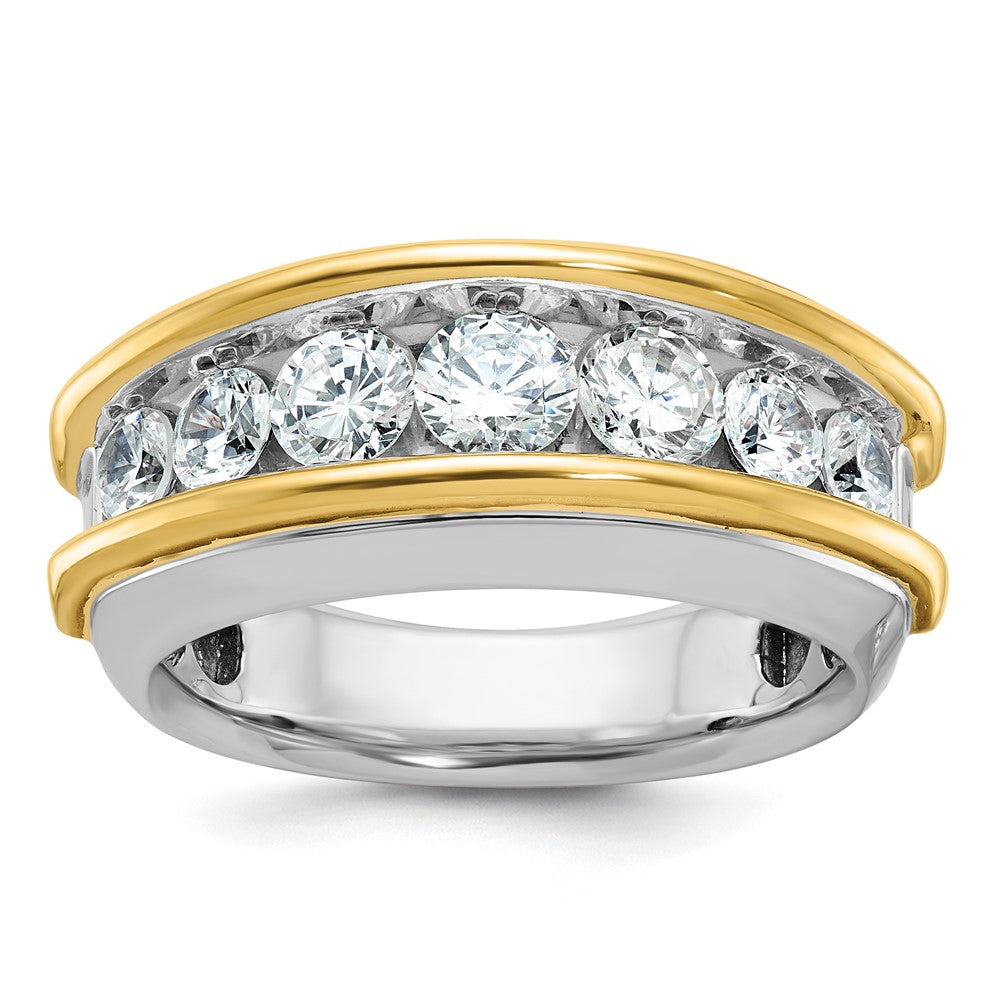 14k Two-tone 2 ct Lab Grown Diamond VS/SI+ G+ Complete Men's Ring