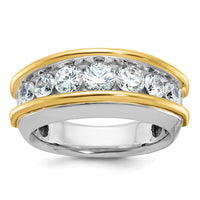 14k Two-tone 2 ct Lab Grown Diamond VS/SI+ G+ Complete Men's Ring