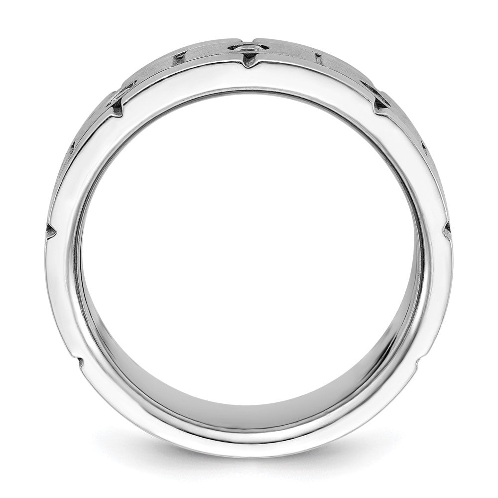 14k White Gold 1/6 ct Lab Grown Diamond VS/SI+ G+ 3 Stone Men's Ring