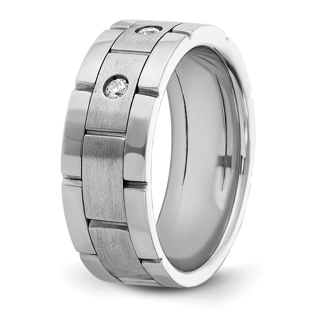 14k White Gold 1/6 ct Lab Grown Diamond VS/SI+ G+ 3 Stone Men's Ring
