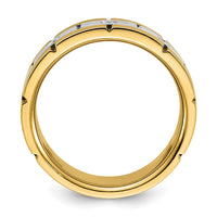 14k Two-tone 1/6 ct Lab Grown Dia VS/SI+ G+ 3 Stone Complete Men's Ring