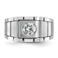IBGoodman 14k White Gold Polished & Satin Men's Ring Mounting