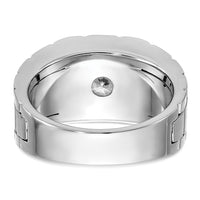 IBGoodman 14k White Gold Polished & Satin Men's Ring Mounting