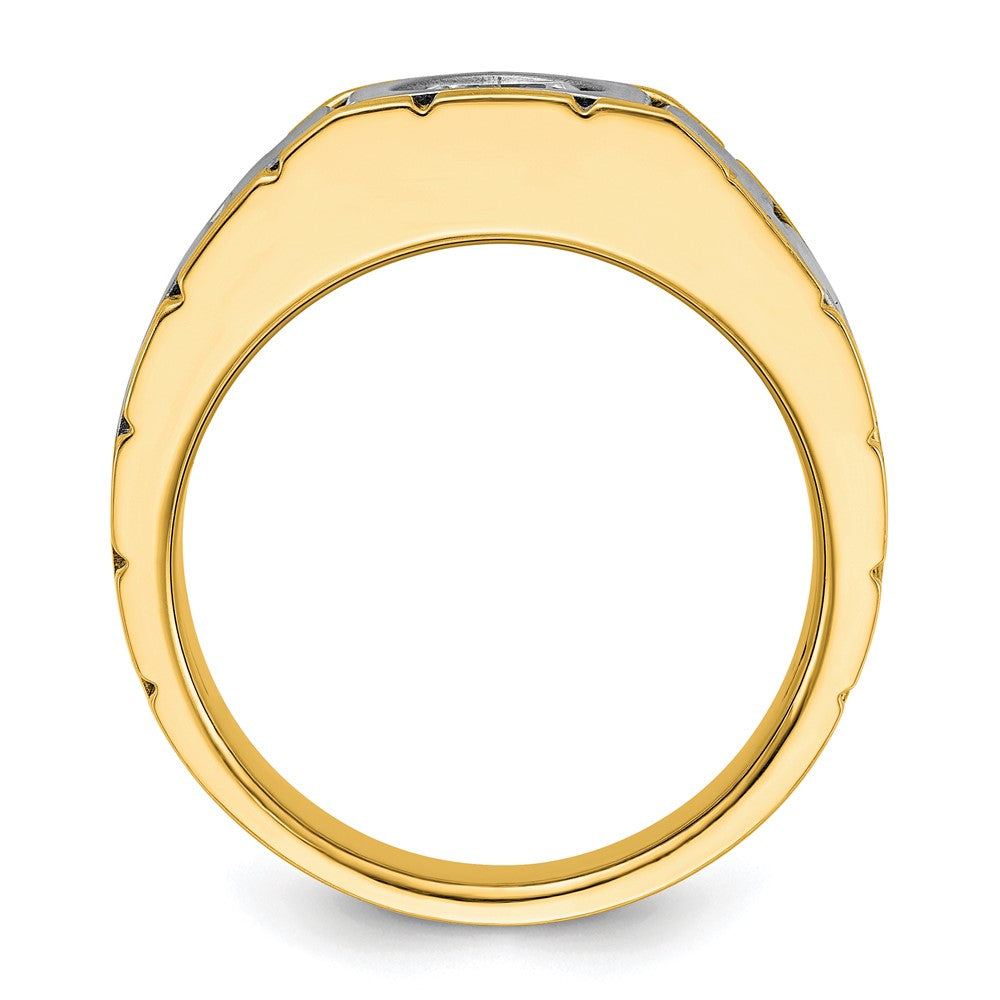 14k Two-tone 1 ct Lab Grown Diamond VS+ F+ Complete Men's Ring