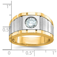 14k Two-tone 1 ct Lab Grown Diamond VS+ F+ Complete Men's Ring