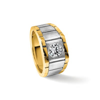 14k Two-tone 1 ct Lab Grown Diamond VS+ F+ Complete Men's Ring