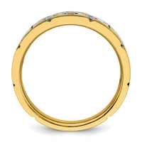 14k Two-tone 1/4 ct Lab Grown Diamond VS/SI+ G+ Comp 3 Stone Men's Ring