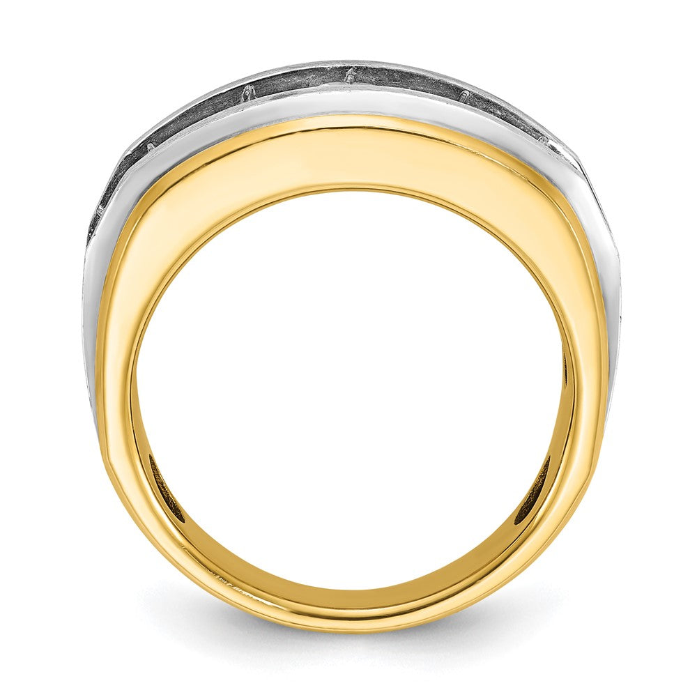 14k w/ White Rhodium 2 ct Lab Grown Diamond VS/SI+ G+ Comp Men's Ring