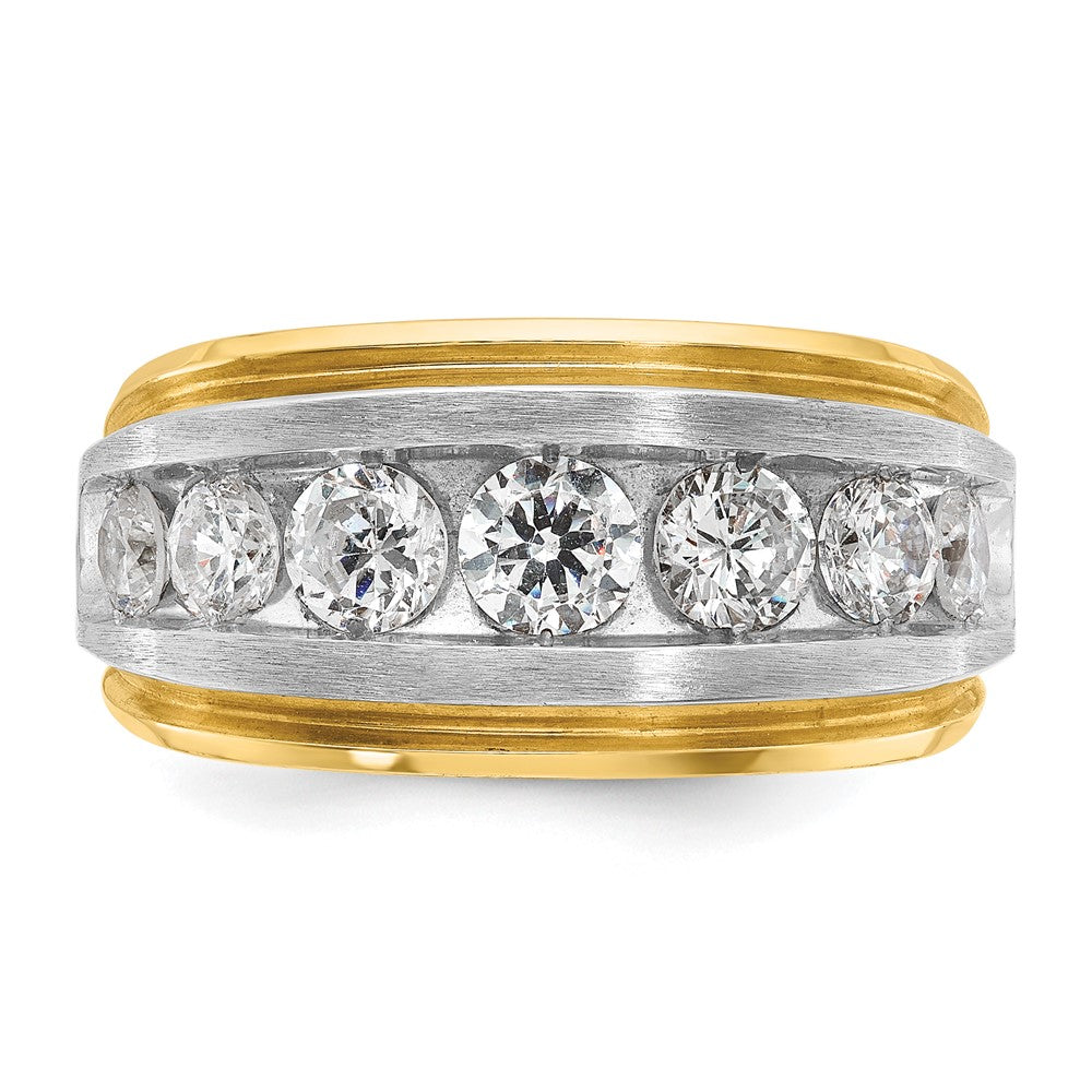 14k w/ White Rhodium 2 ct Lab Grown Diamond VS/SI+ G+ Comp Men's Ring